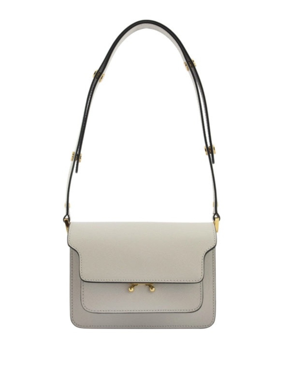 NWOT Marni Authentic Mini Trunk White Leather Double-Flap Crossbody Bag